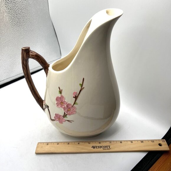 Vintage Large Metlox Poppytrail Peach Blossom Water Pitcher 64 oz | HTF Mid Cent - Picture 10 of 14